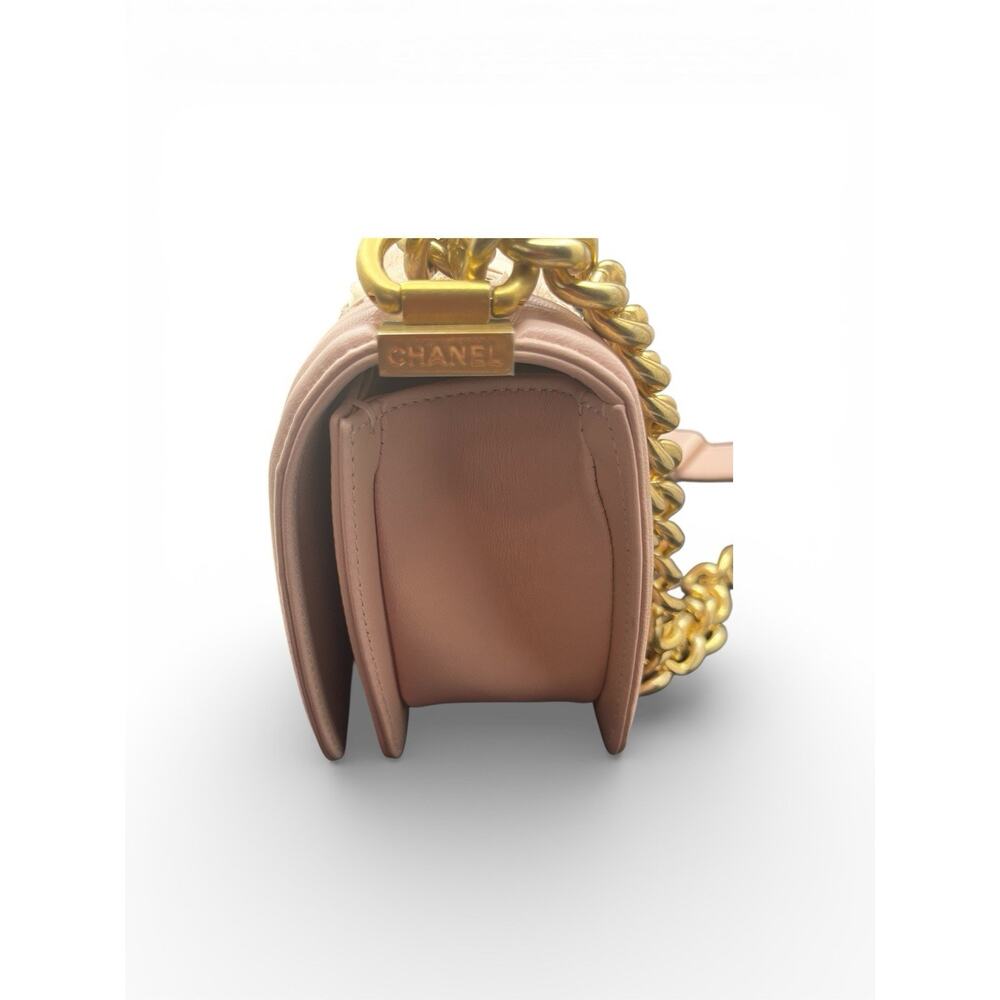 Chanel Small Boy 20cm Pink Tweed Flap Bag Gold-Tone Hardware Made in France - Picture 10 of 11